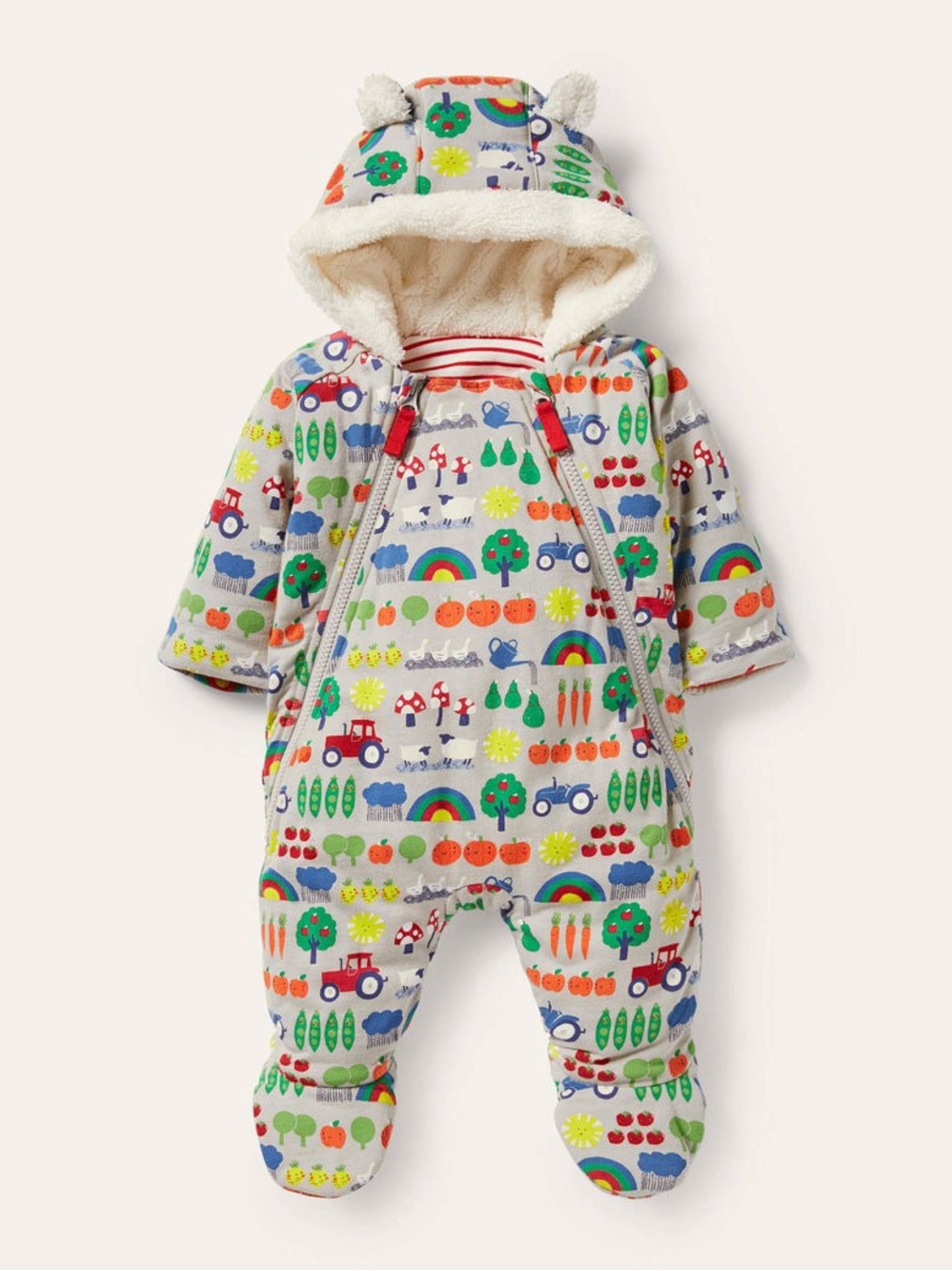 Mini Boden Farm Cozy Pram Suit 9–12 Months One-Piece Bunting